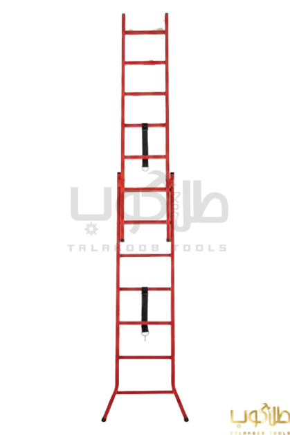 مخابراتی-فزاینده-4-متری-2-تکه-سفارشی-سنگین-تمام-رخ-ایستاده خرید نردبان مخابراتی دو تکه سفارشی سنگین 4 متری 14 پله